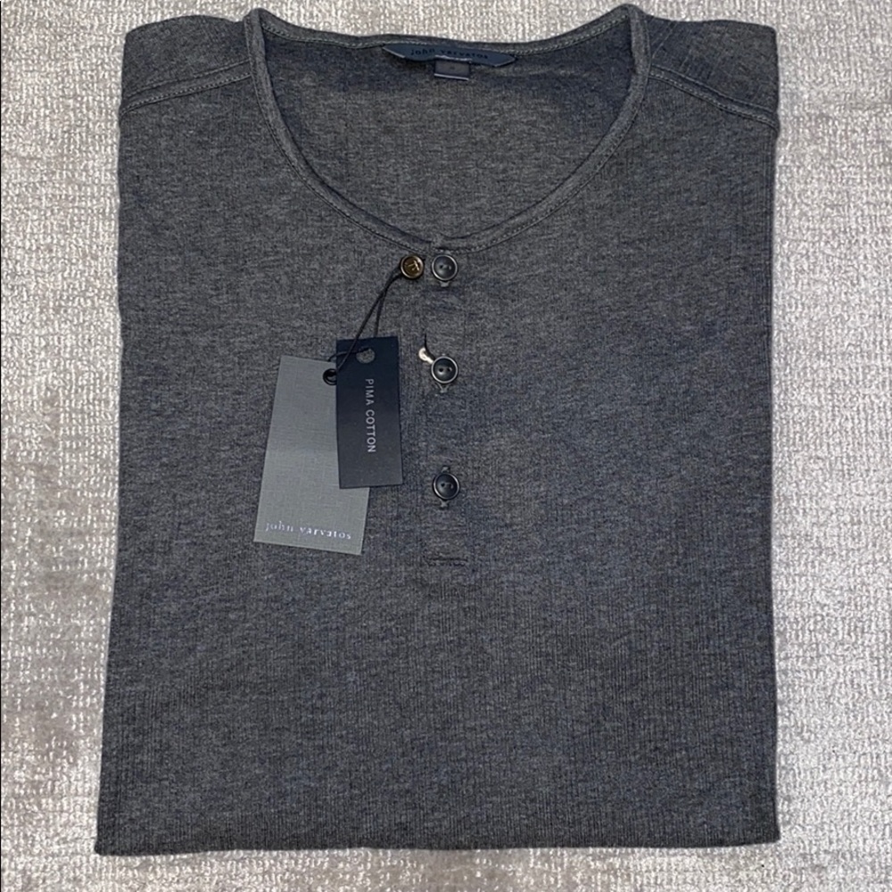 John Varvatos ribbed Henley tee